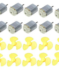 Micro 130 DC Motor Kit 10 Pieces With 50mm 3 Leaf Propeller Ultra Small High RPM Motors For DIY Toys Hobbies Smart Cars And Mini Micro Motor Projects Kit