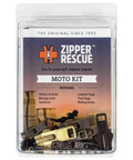 Universal Zipper Repair Kit For Heavy Jackets Boots And Leather Bags With Eight Metal Sliders, Eight End Stops, And Six Top Stops, Your Ultimate Zipper Fix For Riding Gear Made In America Since 1993 in retail packaging