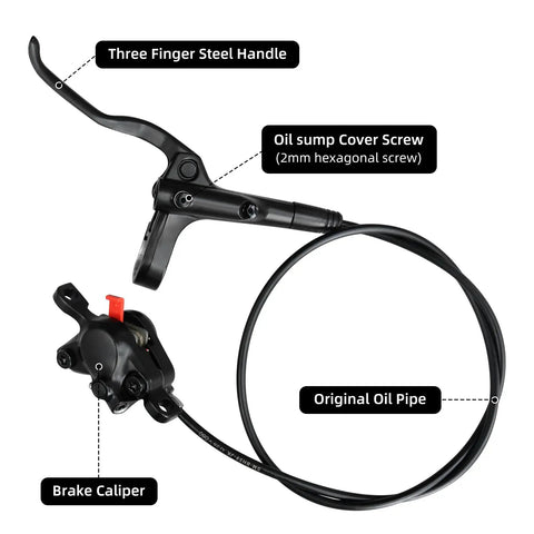 Beefy Hydraulic Disc Brake Set For Mountain Bikes, 2 Piston, Front 800mm And Rear 1550mm, left front brake lever details