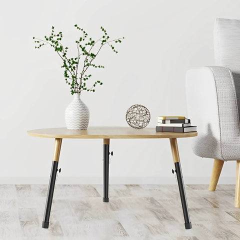 Four Piece Top Tier Folding Table Leg Extenders With Adjustable Heights From Three To Thirteen Inches Crafted From Solid Rust Proof Steel to raise a modern table.