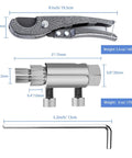 Kick Plumbing Projects Into High Gear With This Tough Carbon Steel Pipe Threader Tool Set, 8 inch adjustable wrench and threader.