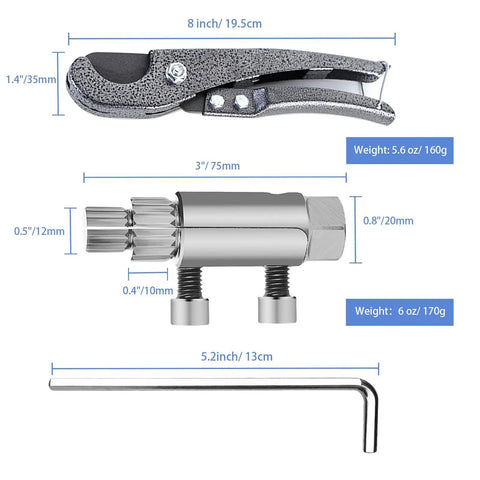 Kick Plumbing Projects Into High Gear With This Tough Carbon Steel Pipe Threader Tool Set, 8 inch adjustable wrench and threader.