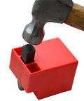 Beefy Heavy Duty Steel Stamp Set 36 Piece Uppercase Letters And Numbers 1 Sixteenth Inch 1.5mm Hand Stamping Kit in red holder with hammer