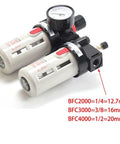 Pro Grade Heavy Duty Oil Water Separator FRL Combo For Air Compressors filter regulator lubricator BFC2000 3000 4000 series