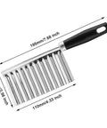 Litoexpe crinkle cutter with black handle and stainless steel blade, 7.68 in overall length.