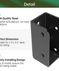Heavy Duty Stainless Steel Deck Railing Brackets Connectors 4 Pack For 2x4 Stair Fence Handrail, highlighting durable steel, rustproof