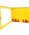 Heavy Duty Lockout Tagout Station Cabinet for Wall Mount, Unfilled Kit Holder with No LOTO Devices Included, open view