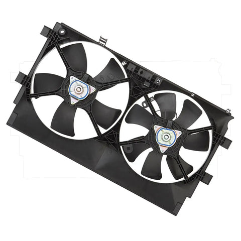 Built Tough Radiator Cooling Fan Assembly Drops Right In For Mitsubishi Lancer De Es Se Gt Gts 2008 Through 2017 with dual blades.