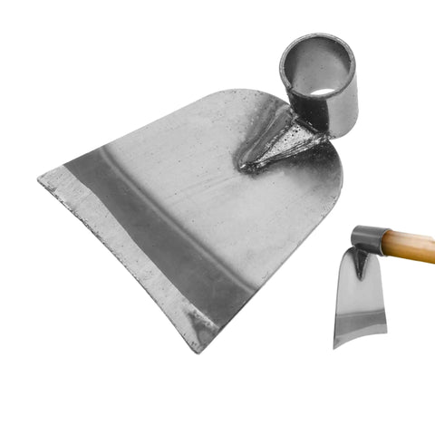 Pro Grade Stainless Steel Garden Hoe Head For Digging And Weeding Heavy Duty Handheld Tool shown on white background