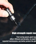 Applying Windshield Repair Kit for Chips Scratches and Star Cracks Quick Resin Liquid Filler on car glass surface