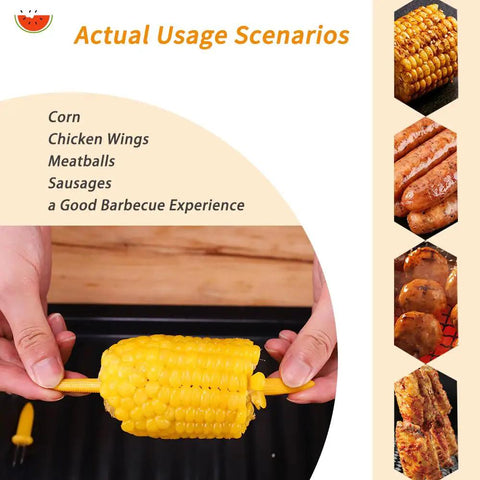 Stainless Steel Corn On The Cob Holders Set Of Ten For Grilling Easy To Grip Skewers holding corn for barbecue use