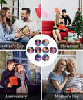 Collage showing people gifting 8 Piece Diamond Painting Coasters Kit With Holder for various occasions like Valentine's and Christmas.