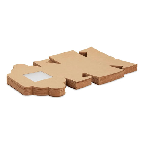 Heavy Duty Brown Cardboard Cookie Boxes With Clear Viewing Window Four By Four Inch Pastry Containers For Cupcakes Mini Pies And Sweet Treats Fifty Pack Straight Up Quality Bakers Packing