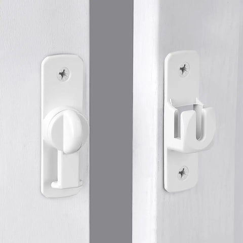 Heavy Duty Aluminum Gate Lock Plus Adjustable Barn Door Latch Featuring Smooth 90 To 180 Degree Swing For Real Deal Home Security Cabinet Catch And Tight Shed Hardware, white finish.