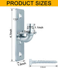 Dimensions of Set Of 4 Heavy Duty Wall Mount Gate Hinges With 8 Screws Galvanized Steel Rust Proof For Chain Link Fence Or Barn Doors.