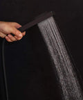 Handheld brass shower sprayer from Badass Matte Black Ceiling Mount Shower System With Digital Display Mixer Tap and Ultra Thin Rainfall Head.