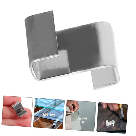 Stainless Steel Greenhouse Z Shaped Glass Clips 100 Pieces No Fuss Rust Resistant Durable Clamps For Window Panes Weatherproofing Easy Installation Replacement Kit For Garden
