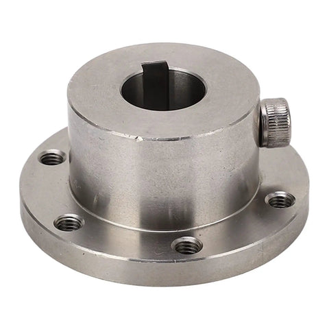 Rock Solid 16MM Top Shelf Stainless Steel Flange Shaft Coupling For RC Cars And Drones with hex screw for secure attachment.
