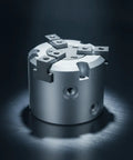 Three Jaw Pneumatic Clamping Chuck With Air Driven Cylinder For Rock Solid Secure Workpiece Gripping In Industrial Automation And Assembly Line Workshops Precision Engineering Component MHS3 32D displayed on metal surface