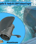 Beefy 3 Blade Boat Propeller for Honda Outboard Engines with 15 Spline Right Rotation 13 1/4 Inch Diameter 17 Pitch
