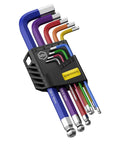 Long Ball End Hex Key Set 9 Piece Metric Allen Wrenches 1.5 To 10 Mm Anti Slip Color Coded For Easy Identification Durable Chrome Vanadium