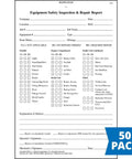 Equipment Safety Inspection Report Book 10 Pack With 36 Item Vehicle Checklist To Document Needed Repairs And Vehicle Condition For Worksite Utility Trucks And Heavy Equipment, 5.5x8.5 carbonless form