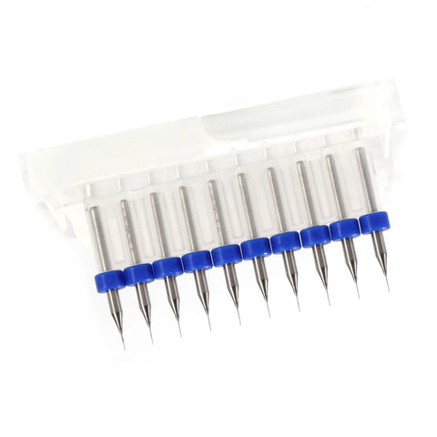 Precision Tungsten Carbide Drill Bits Kit Gear, 10 Piece Set For Detailed Work, PCB Prototyping And Model Making in plastic case