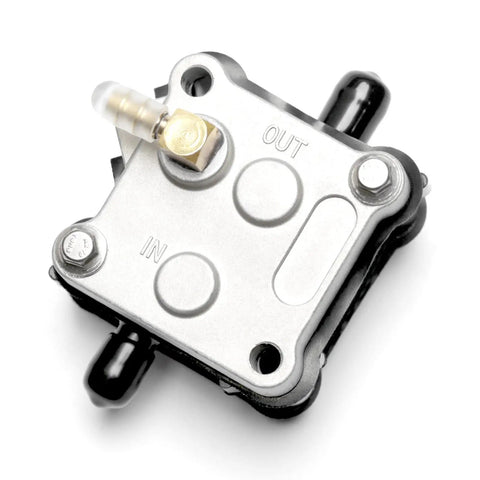 Top view of Beefed Up Fuel Pump For Outboard 2 Stroke Marine Engine Replacement Compatible With 30 40 45 55 65 75 80 90 100 125 150 175 200 250 300 HP Performance Ready Part