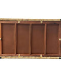 Bottom view of Rectangular Water Hyacinth Wicker Storage Trunk With Iron Wire Frame Handwoven And Breathable Organizer Chest