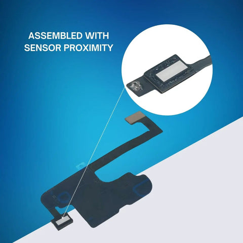 Proximity Sensor Earpiece Flex Cable Replacement For iPhone 15 Plus Includes Ear Speaker Metal Bracket And Ambient Light Sensor Fix To Restore Proximity Sensing Call Quality And Screen Brightness Consistency, black flex cable
