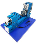 WYDDDARY Mini Metal Lathe Machine 3000RPM High-Speed Spindle With Three Jaw Chuck for precision hobbyist woodworking, shown from side view.
