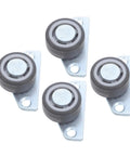 Set Of Four Heavy Duty Adjustable Sliding Door Rollers With Precision Bearings Buttery Smooth Glide Easy Side Or Vertical Mounting On Closets Barn Doors, grey rollers on metal plates