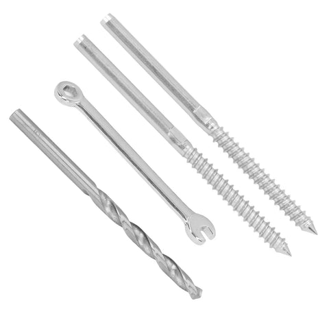 Swage Lag Screw Cable Railing Hardware Kit 316 Stainless Steel with wrench and drill bit for DIY deck railing system