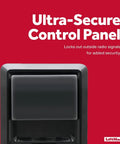 Motion Detecting Garage Door Control Panel For MyQ Units With Yellow Learn Button Push Button Opener 150 Degree Motion Sensor Auto Light On Easy WiFi Setup with ultra-secure features.