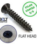 Heavy Duty No 8 Wood Screws 1 Inch Pack Of 100 Black Xylan Coated Stainless Steel Flat Head Phillips Corrosion Resistant