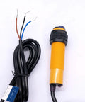 Retroreflective Photoelectric Sensor 2m Sensing Range NPN NO 3 Wire Proximity Switch Infrared Emitter Receiver with attached wires.
