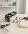 Dead On Positioning Guide With Swappable Stainless Bushings And Knurled Lock Knobs Heavy Duty Alignment Jig for woodworking, with 8mm bushing.