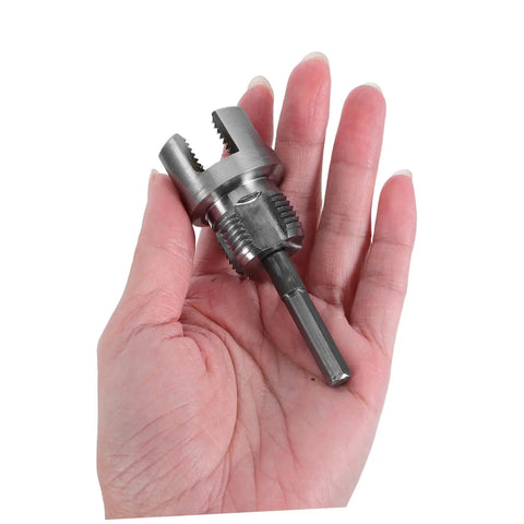 BESPORTBLE 2-Piece PVC Pipe Threading Tool Kit, heavy-duty carbon steel internal cutter held in hand.