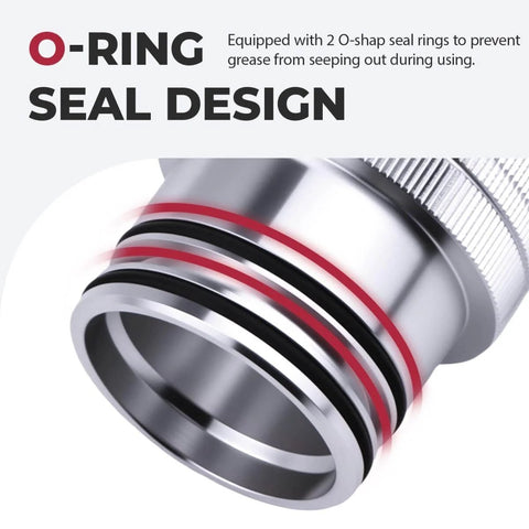 Close-up of O-ring seal design on Beef Up Wheel Bearing Greaser Kit For Can Am Maverick X3 39mm Bearings 293350109 Replacement Tool.
