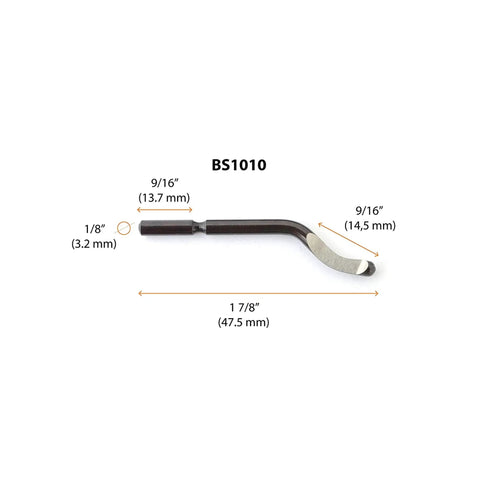 Pro Series Deburring Blades Set Of 10 BS1010 For Steel Aluminum And Plastic 62-64 HRC Tempered High Speed Steel Blades size view