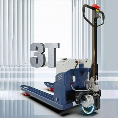 Heavy Duty 6600 Lb Electric Pallet Jack Walkie With Lithium Battery Perfect For Tight Spaces Easy To Drive Indoors And Boost Your Warehouse Efficiency Big Time in a bright indoor setting.