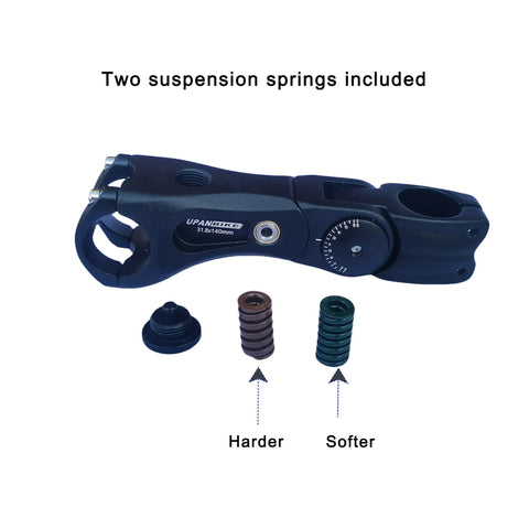 Suspension Bike Stem 100mm Shock Absorbing Handlebar Stem for Road Mountain Gravel Hybrid E Bikes with two springs