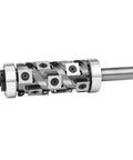 Built Tough Flush Trim Router Bit With Half Inch Shank Packing 14 Swap Out Carbide Cutters For Zero Drama Template Tracking And Dead Smooth Woodworking Trim Jobs On Any Lumber, showing carbide cutters and steel shank.