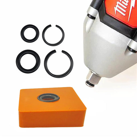 Heavy Duty 1/2 And 3/8 In Impact Wrench Retainer Rings With O Rings, showing O rings and a rubber stop for tool maintenance.