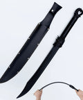 Unbreakable Polypropylene Martial Arts Sword With One Piece Blade Black Practice Katana with Dragon Hilt and Leather Sheath