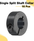Beefy 16 Pack 3/8 Inch Bore Split Shaft Collar Clamp With 7/8 Inch Outside Diameter And 11/32 Inch Thick Black Oxide Steel Set Screw Lock