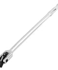 18 Inch Breaker Bar With Dual Half Inch And Three Eighths Drives, Flexible Handle And Swivel Head, 360 Degree Rotate, Cr-Mo Steel, Ergonomic Grip For Loosening Rusted Fasteners