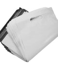 Stack of 100 Pack White Poly Mailer Bags Thickened Lightweight Envelopes With Strong Adhesive Seal For Clothing Shipping And Small Business Mailers Leakproof Rainproof Quick Seal Design.