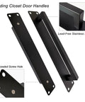Heavy Duty 10 Inch Sliding Door Handle In Matte Black Stainless Steel Surface Mount For Gate Patio Barn Door Dead Simple Install Saves Time And Money Homeowners Know This Knockout Two Piece Hardware Set Is Worth It. Image of two matte black stainless steel closet door handles with concealed screw holes.