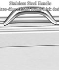 Hella Durable Waterproof Stainless Steel Tool Box With Dead Simple Dual Latches And Detachable Storage Tray For Straight Up Effortless Organization Inside Your Garage Or House Workshop Gear stainless steel handle close-up
